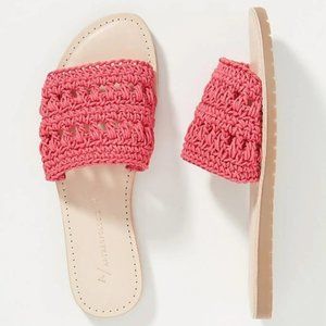 Anthropologie Crochet Slide Sandals Size 8